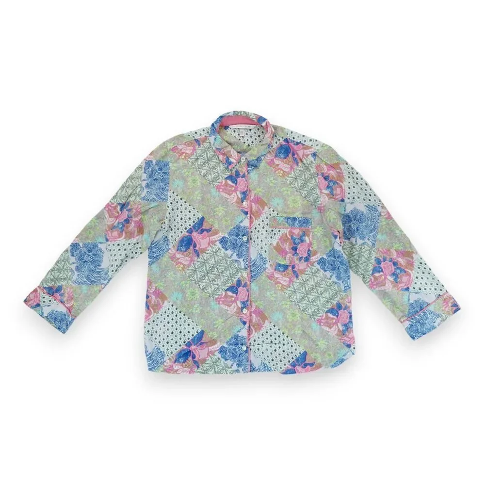 Victoria's Secret Women's - Floral Patchwork Sleepwear Shirt‎ Size S Long Sleeve